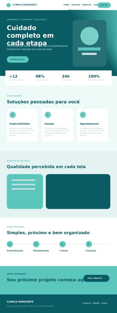 Clínica Horizonte - projeto de site