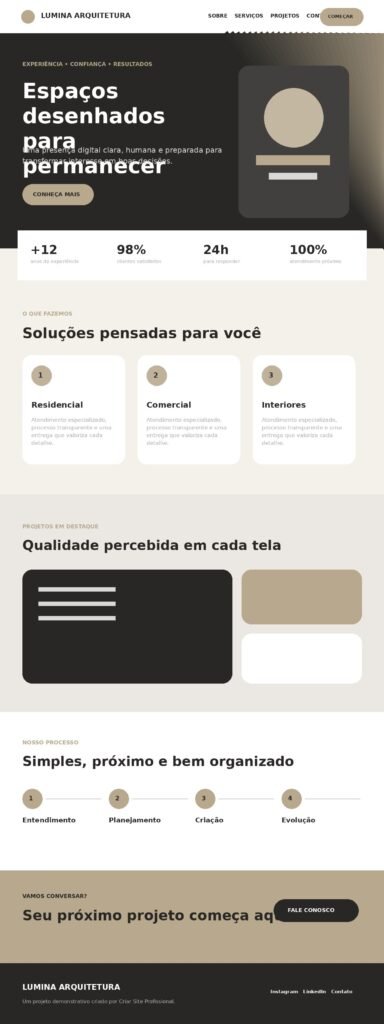 Lumina Arquitetura - projeto de site
