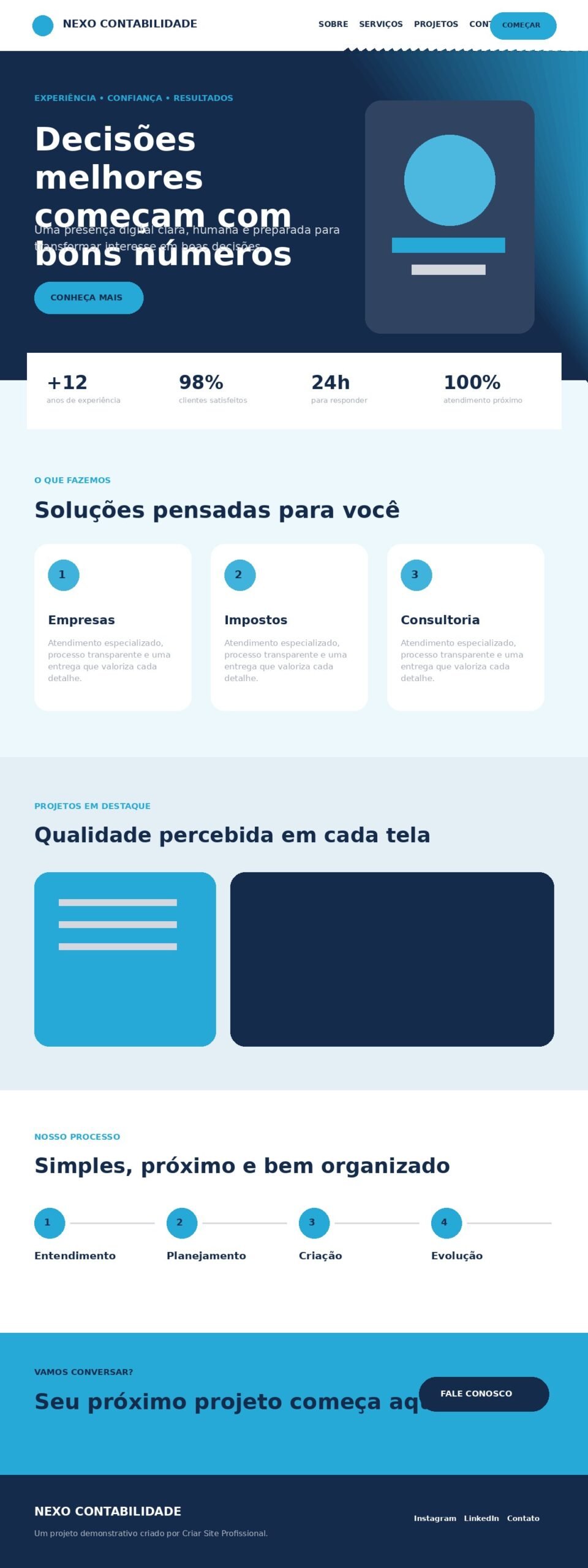 Nexo Contabilidade - print completo do site
