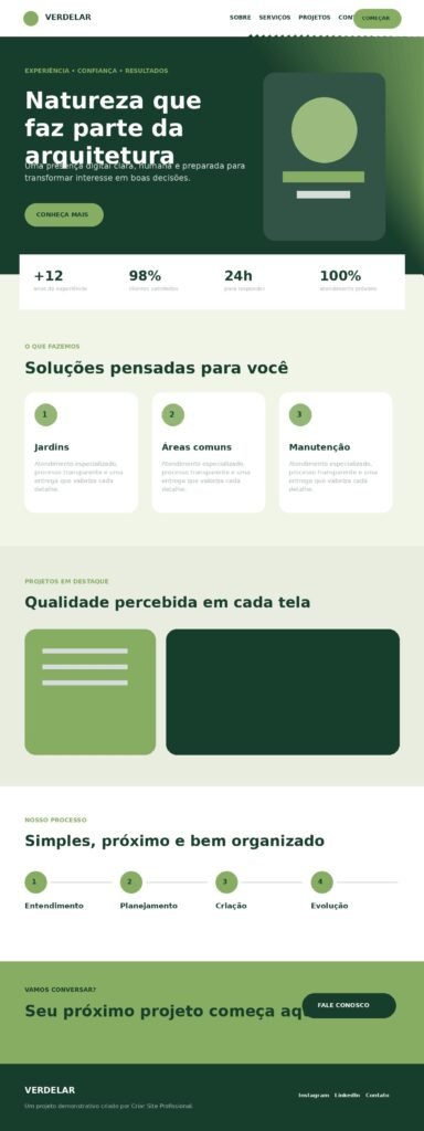 Verdelar Paisagismo - projeto de site