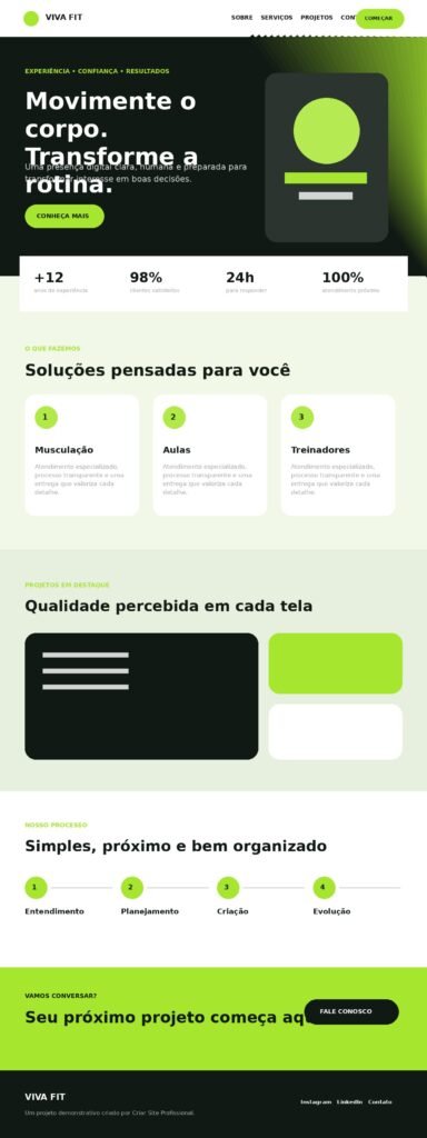Viva Fit - projeto de site